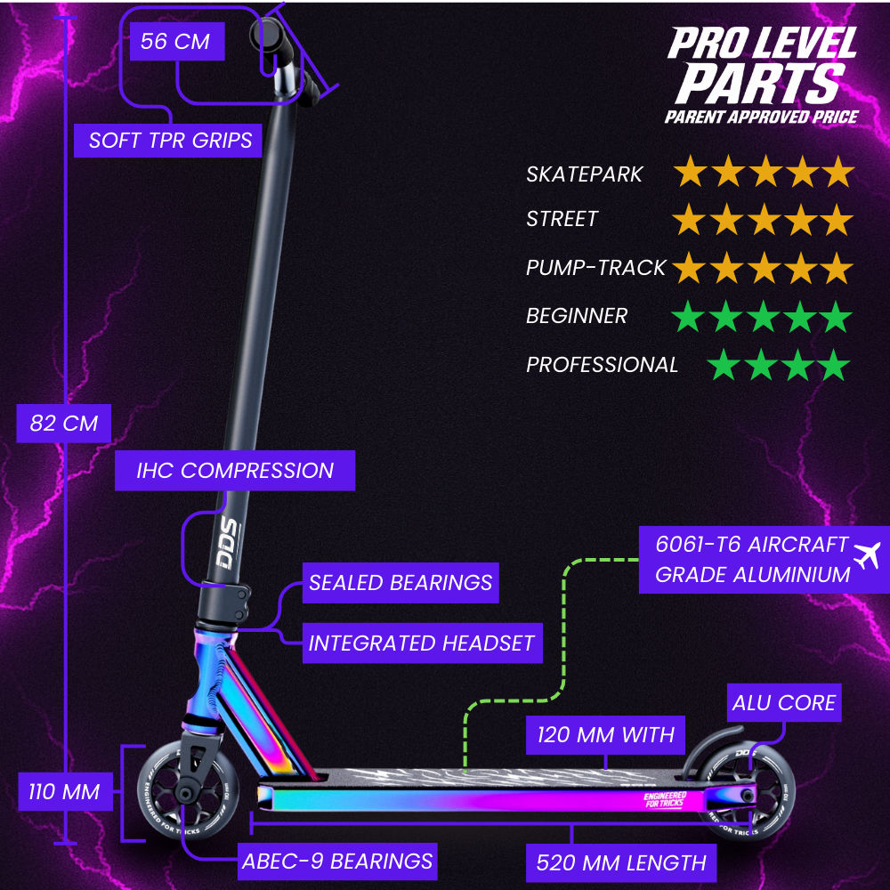 DDS Stunt Scooter Neochrome Black 84cm / 88cm