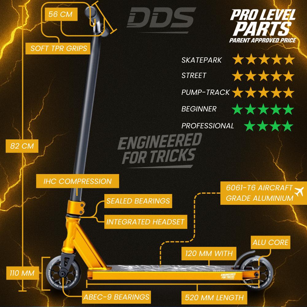DDS Stunt Scooter Gold Black 84cm / 88cm